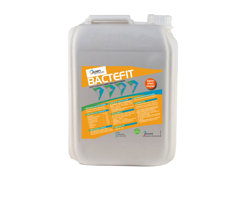 Bactéfit Bd de 5 litres Géosane, spécialiste de la nutrition animale